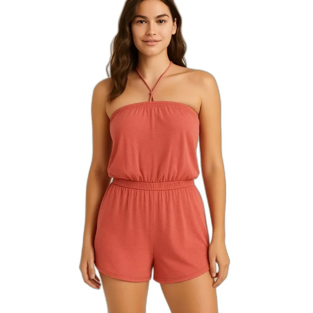 Lucky Brand tube top style RETRO romper SMALL ORANGE